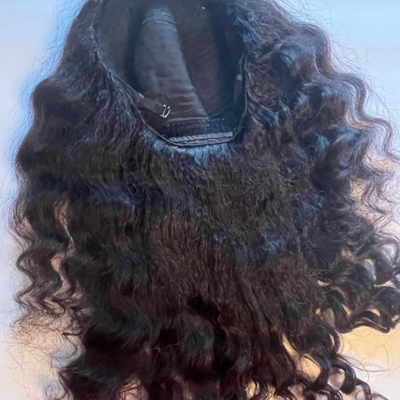 100% Human Hair Kinky Straight 3/4 Wig, 20 inches: - Picture 5 of 5